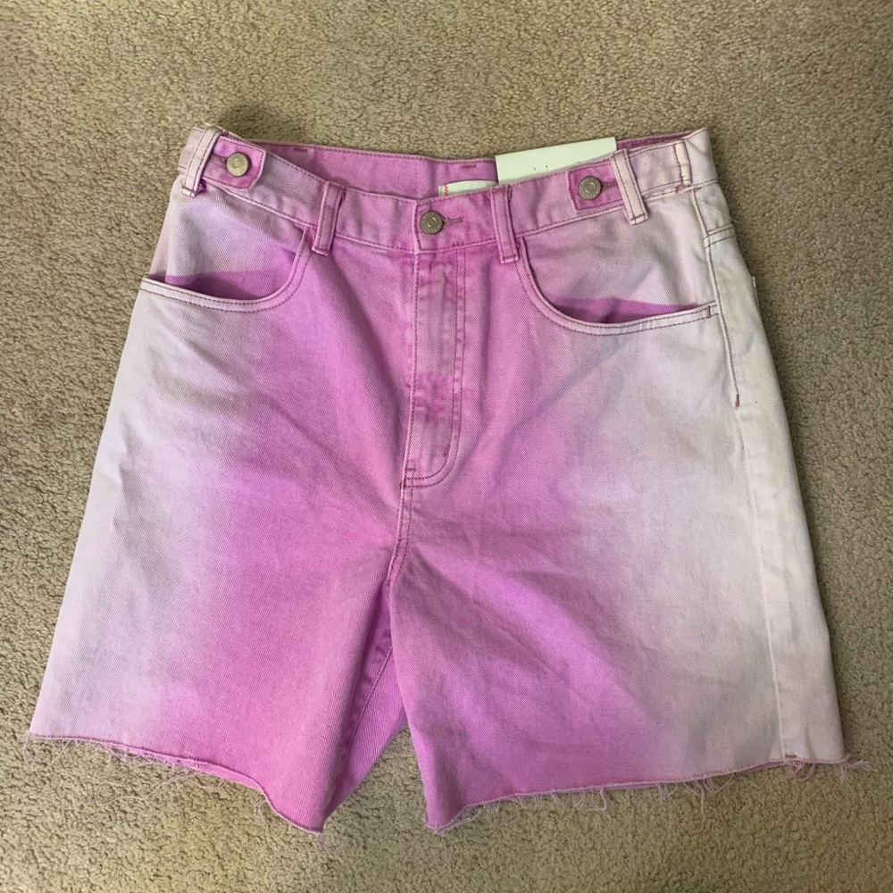 NWT Urban Outfitters BDG longline carpenter ombré denim jean cutoff shorts sz 30